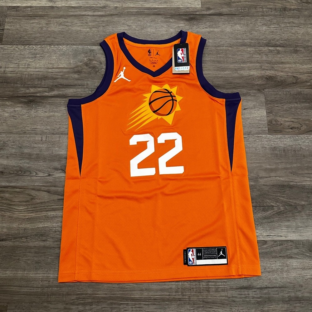 Jordan Phoenix Suns Deandre Ayton #22 Statement Swingman Jersey Orange Med NWT - Picture 2 of 9